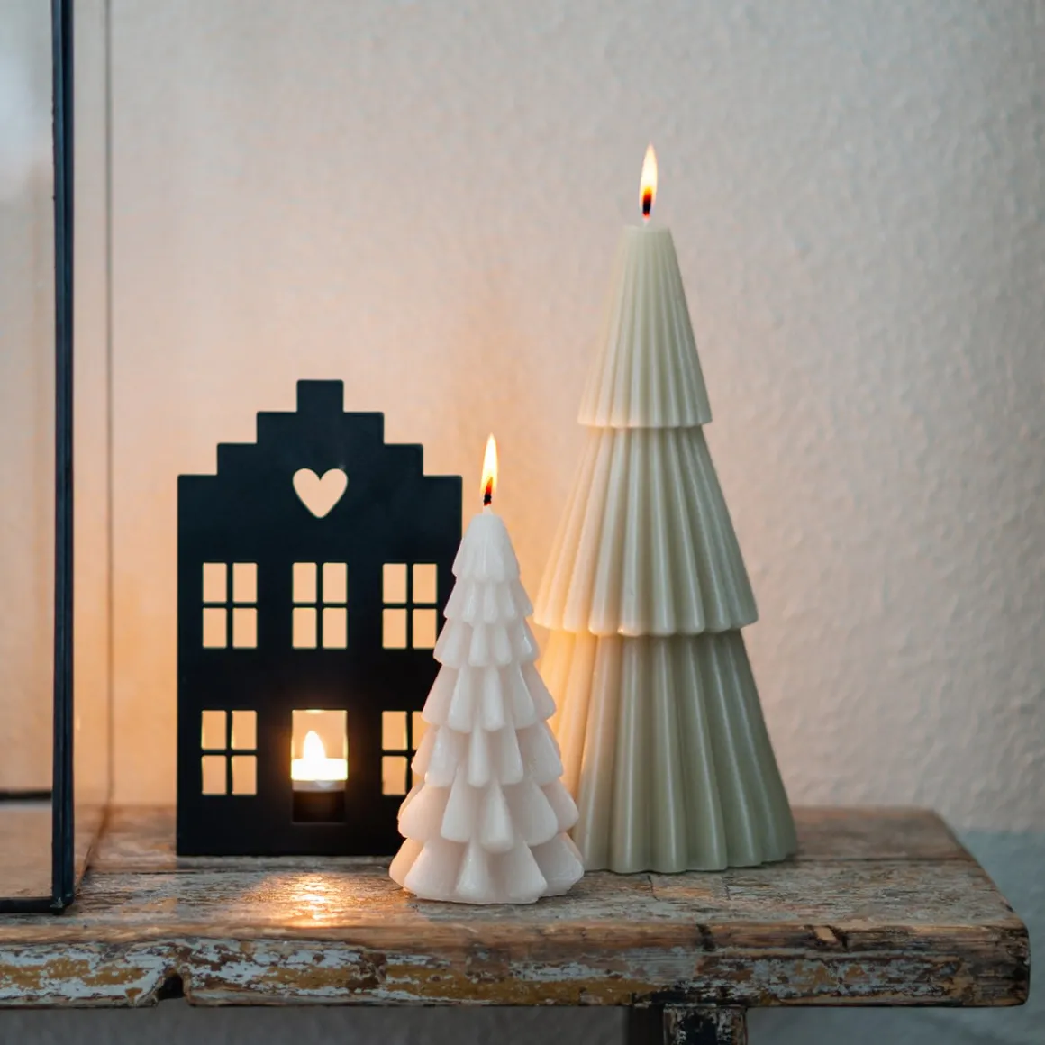 Layered Green Christmas Tree Candle