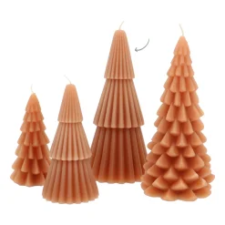 Layered Ochre Christmas Tree Candle
