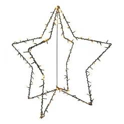 LED 3D Star | Warm White Light | Indoor & Outdoor Use | Timer | 60 Cm