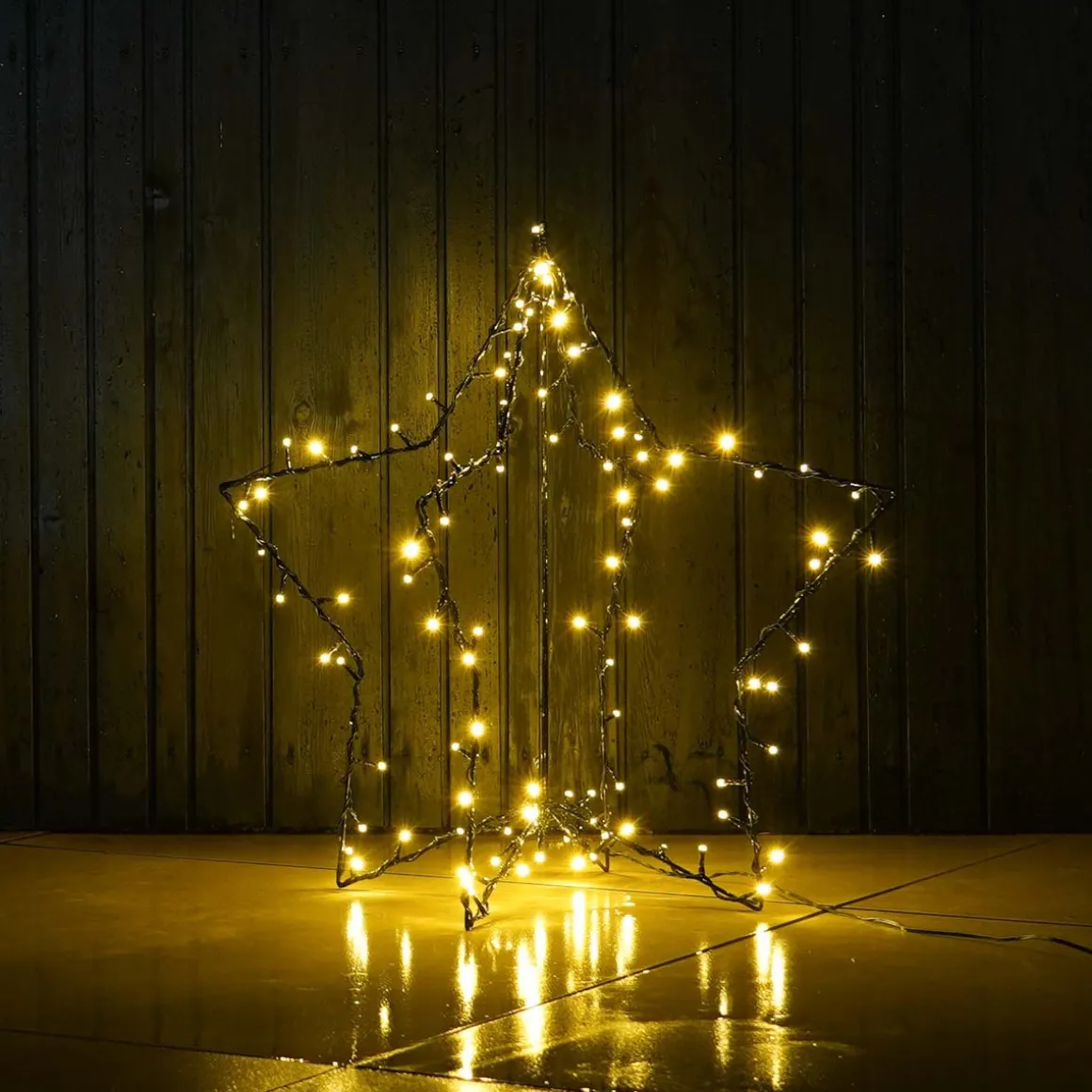 LED 3D Star | Warm White Light | Indoor & Outdoor Use | Timer | 60 Cm