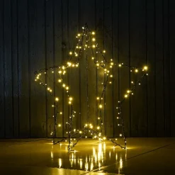 LED 3D Star | Warm White Light | Indoor & Outdoor Use | Timer | 80 Cm