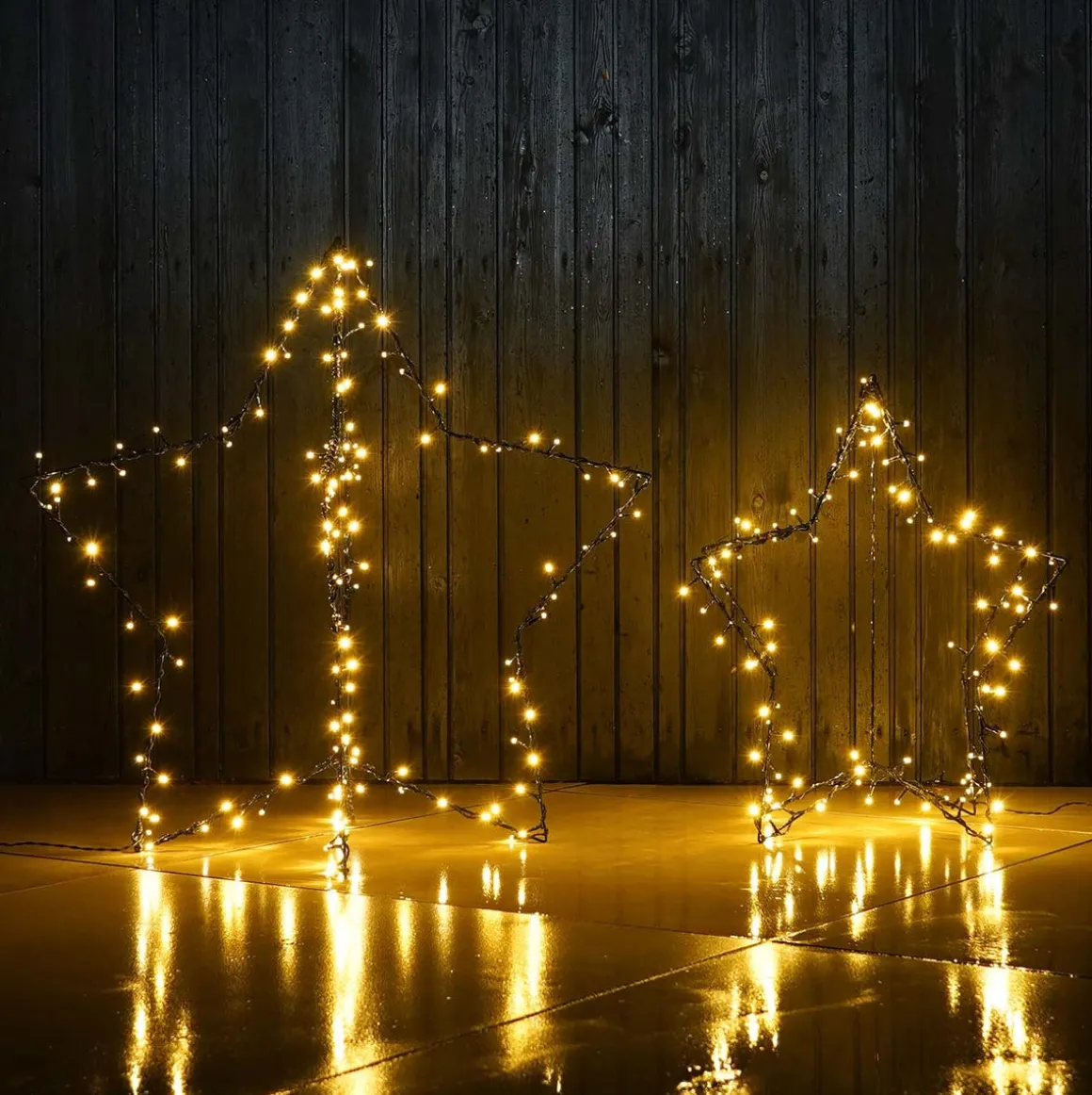 LED 3D Star | Warm White Light | Indoor & Outdoor Use | Timer | 80 Cm