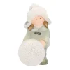 LED Girl With Snowball | 24 Cm | Pottery
