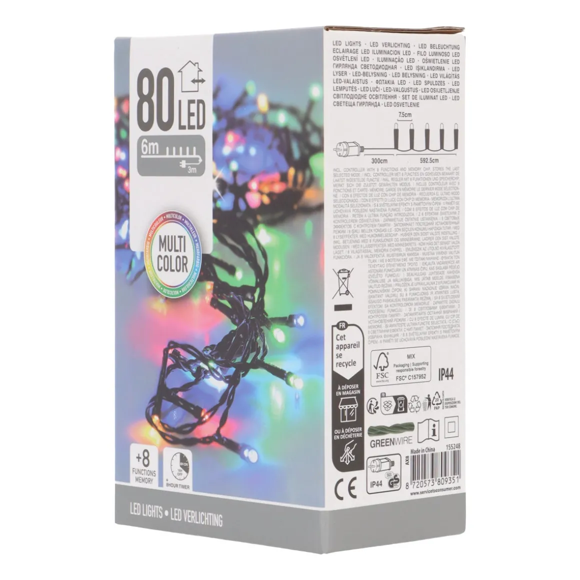 LED Lights With 80 Colorful Bulbs