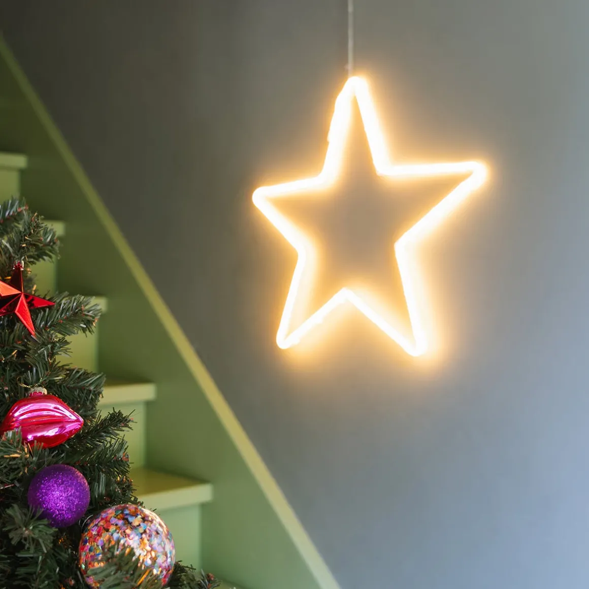 LED Neon Star | Warm White Light | Indoor & Outdoor Use | 50 Cm