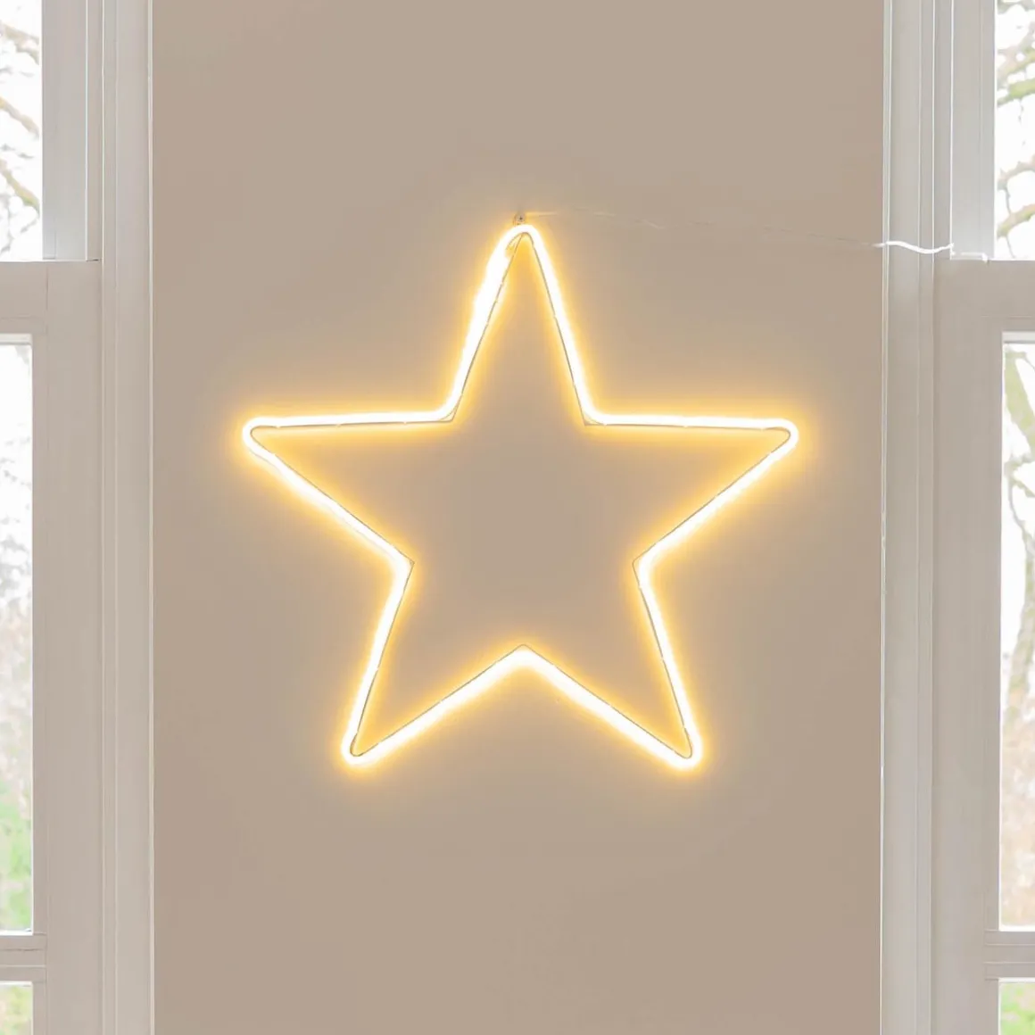 LED Neon Star | Warm White Light | Indoor & Outdoor Use | 50 Cm