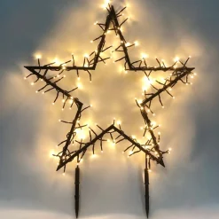 LED Star | Warm White Light | Outdoor Use | Ground Spike | Timer | 73 Cm