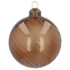 Light Brown Christmas Bauble With Natural Swirls