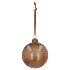 Light Brown Christmas Bauble With Natural Swirls