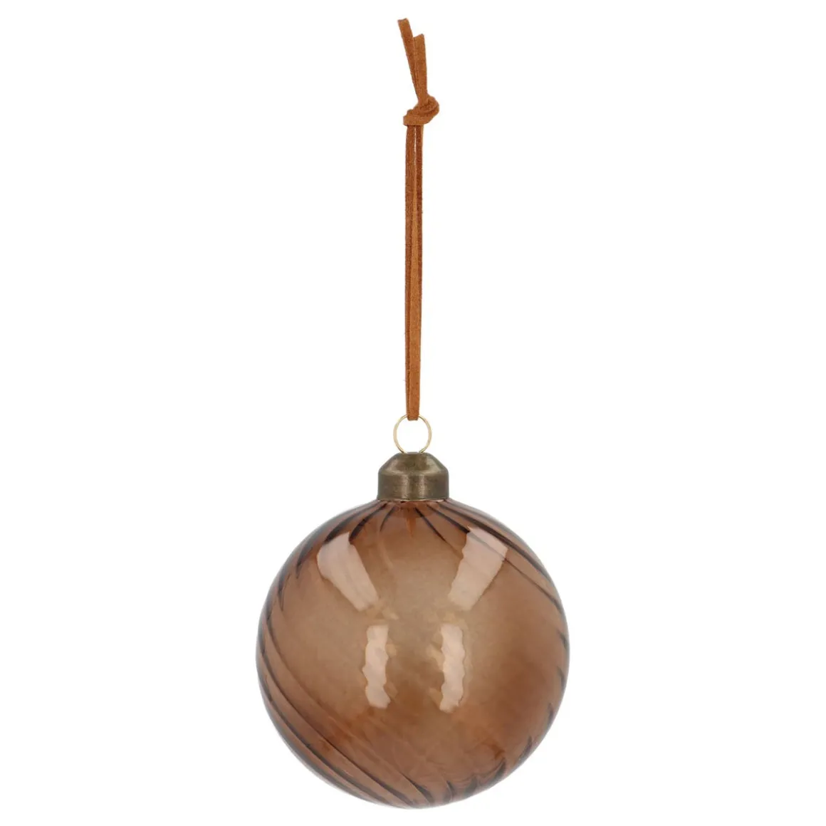 Light Brown Christmas Bauble With Natural Swirls
