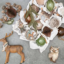 Light Brown Christmas Bauble With Natural Swirls