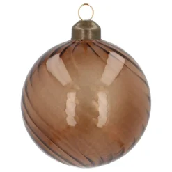 Light Brown Christmas Bauble With Natural Swirls
