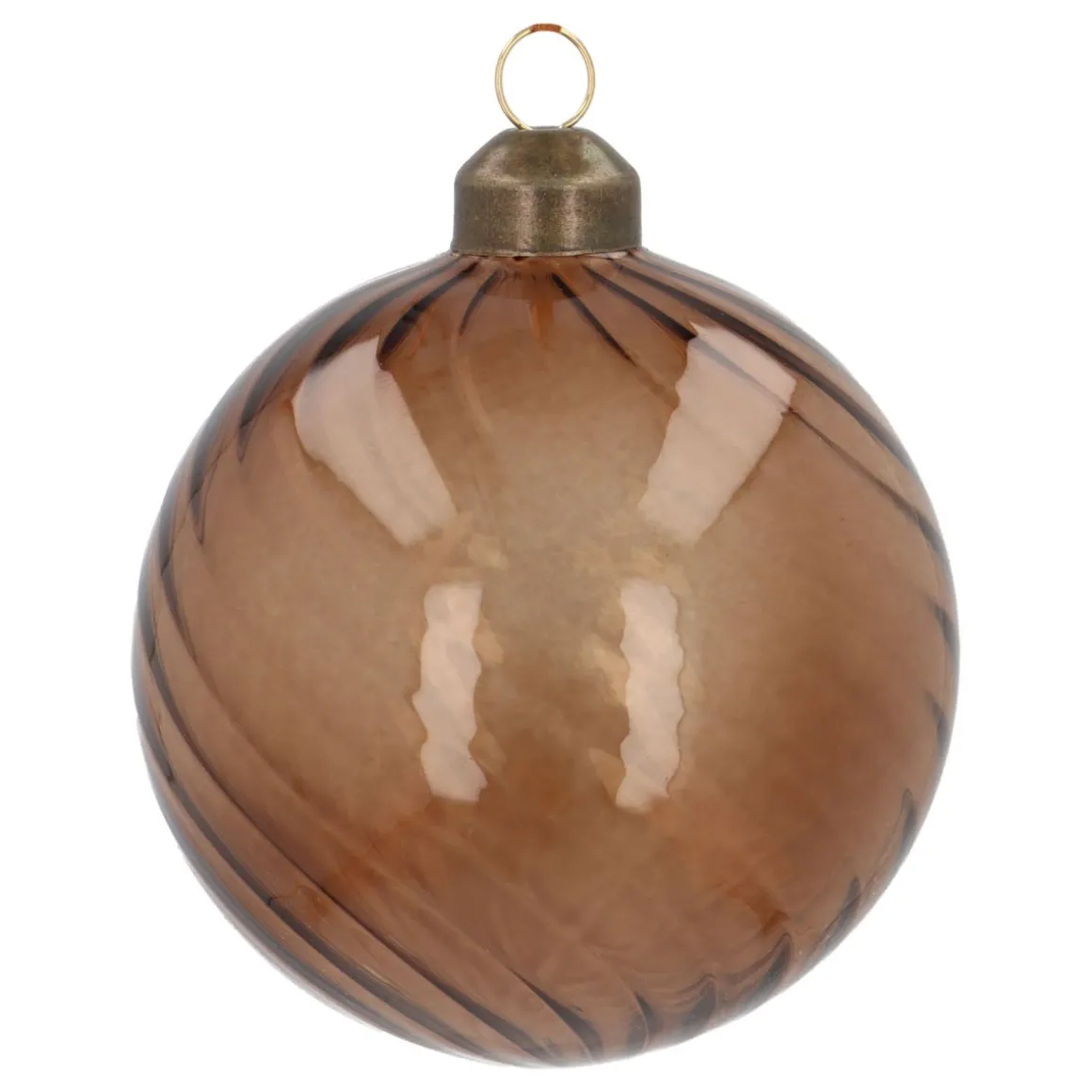 Light Brown Christmas Bauble With Natural Swirls