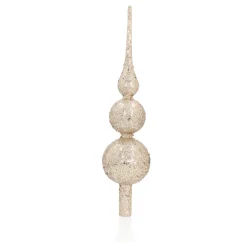 Light Gold Glass Glitter Tree Topper
