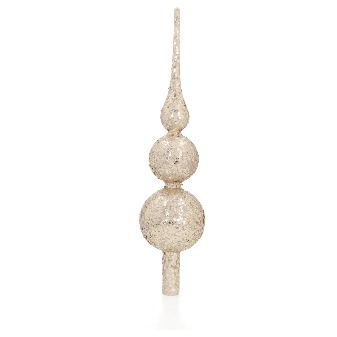 Light Gold Glass Glitter Tree Topper