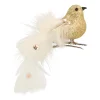 Light Gold White Clip On Bird Ornament | 15 Cm