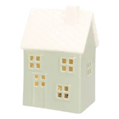 Light Green Porcelain Christmas House With LED Light