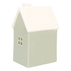 Light Green Porcelain Christmas House With LED Light