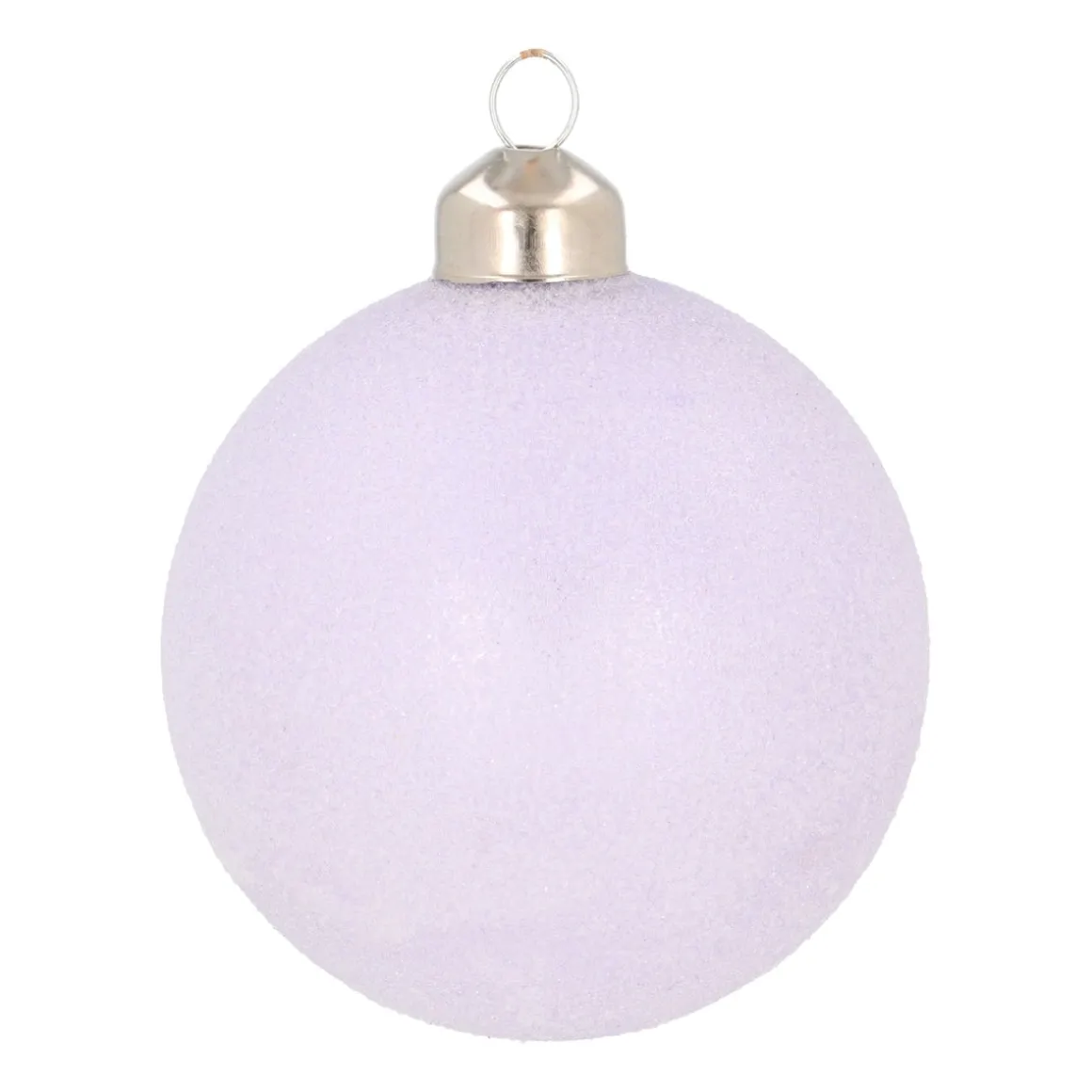 Lilac Christmas Bauble With 'Frozen' Coating