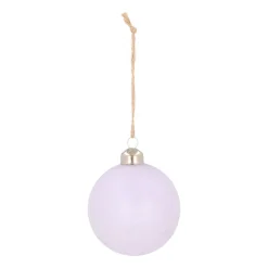 Lilac Christmas Bauble With 'Frozen' Coating