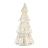 Linear Mercury Glass Tree With LED Lights 19cm Silver
