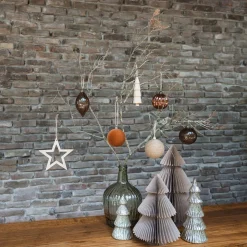 Linear Mercury Glass Tree With LED Lights 19cm Silver