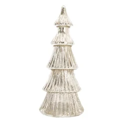 Linear Mercury Glass Tree With LED Lights 27cm Silver