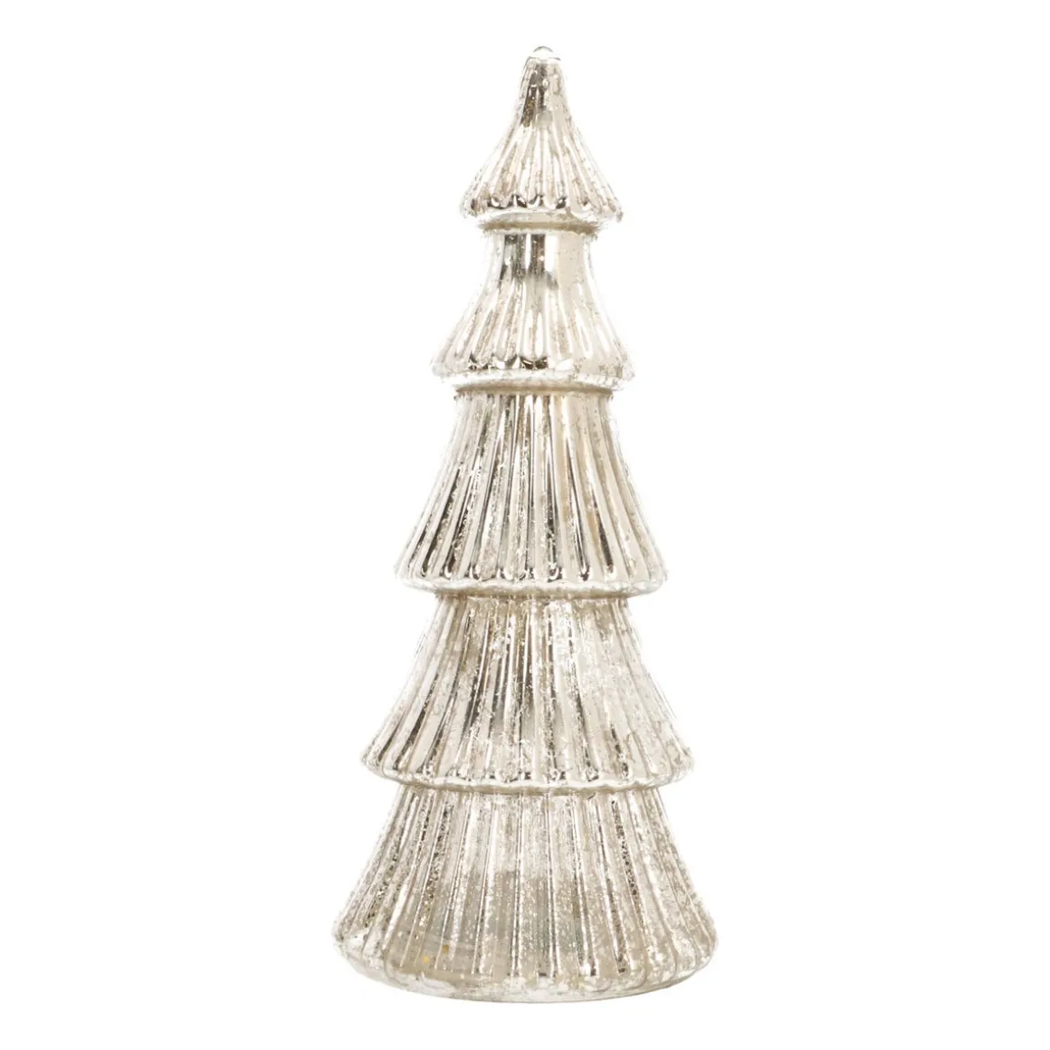 Linear Mercury Glass Tree With LED Lights 27cm Silver