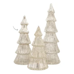 Linear Mercury Glass Tree With LED Lights 27cm Silver