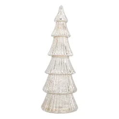 Linear Mercury Glass Tree With LED Lights 37cm Silver