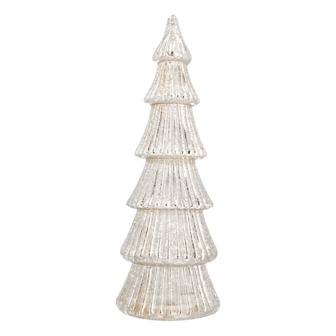 Linear Mercury Glass Tree With LED Lights 37cm Silver