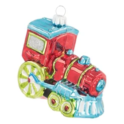 Locomotive Ornament | Glass | Red-Green | 10cm