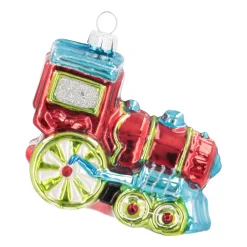 Locomotive Ornament | Glass | Red-Green | 10cm