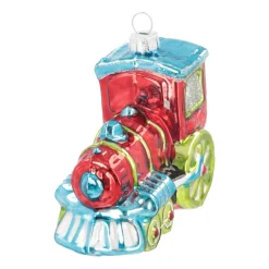 Locomotive Ornament | Glass | Red-Green | 10cm
