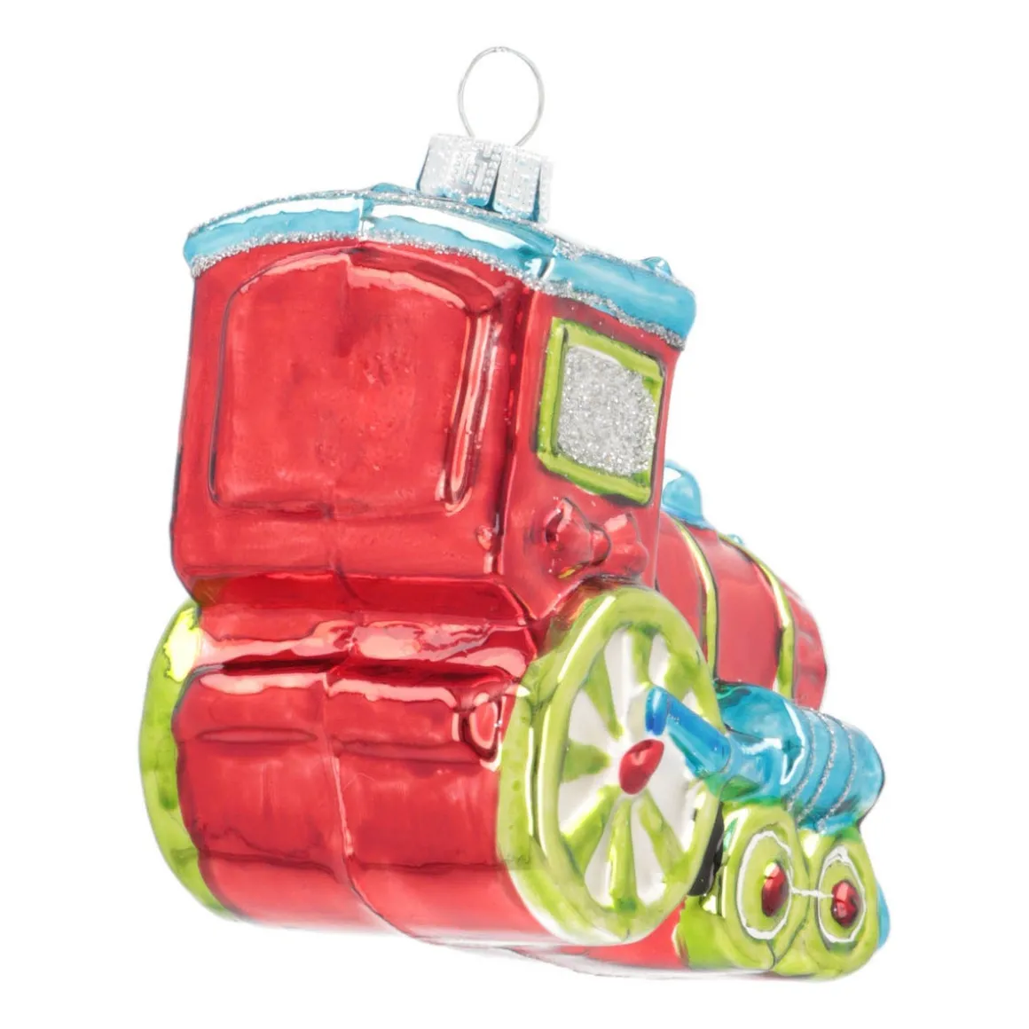 Locomotive Ornament | Glass | Red-Green | 10cm