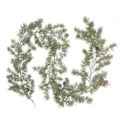 Long Green Winter Garland With Frost