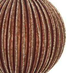 Luxurious Brown Christmas Bauble With Matte Finish And Glitters