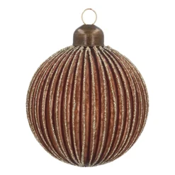 Luxurious Brown Christmas Bauble With Matte Finish And Glitters