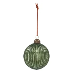 Luxurious Green Christmas Bauble With Lantern Relief