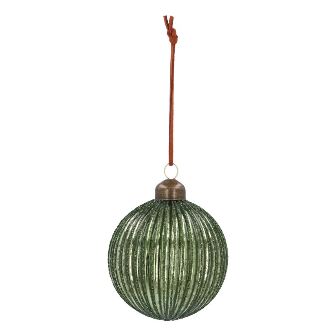Luxurious Green Christmas Bauble With Lantern Relief