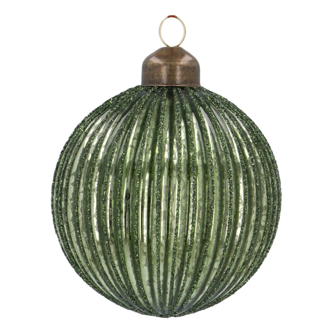 Luxurious Green Christmas Bauble With Lantern Relief