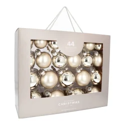 Luxurious Light Gold Bauble Set 44 Pieces In A Handy Box