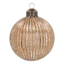 Luxurious Taupe Christmas Bauble With Matte Finish And Glitters