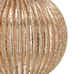 Luxurious Taupe Christmas Bauble With Matte Finish And Glitters