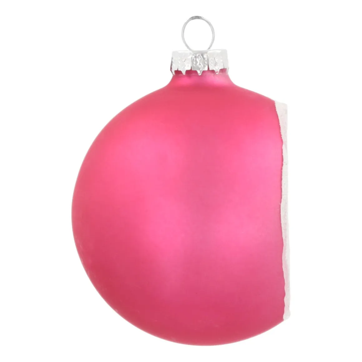 Luxury Bauble With Reflector | Glass | Fuchsia Pink | 8cm