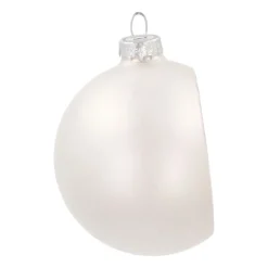 Luxury Bauble With Reflector | Glass | Silver | 8cm