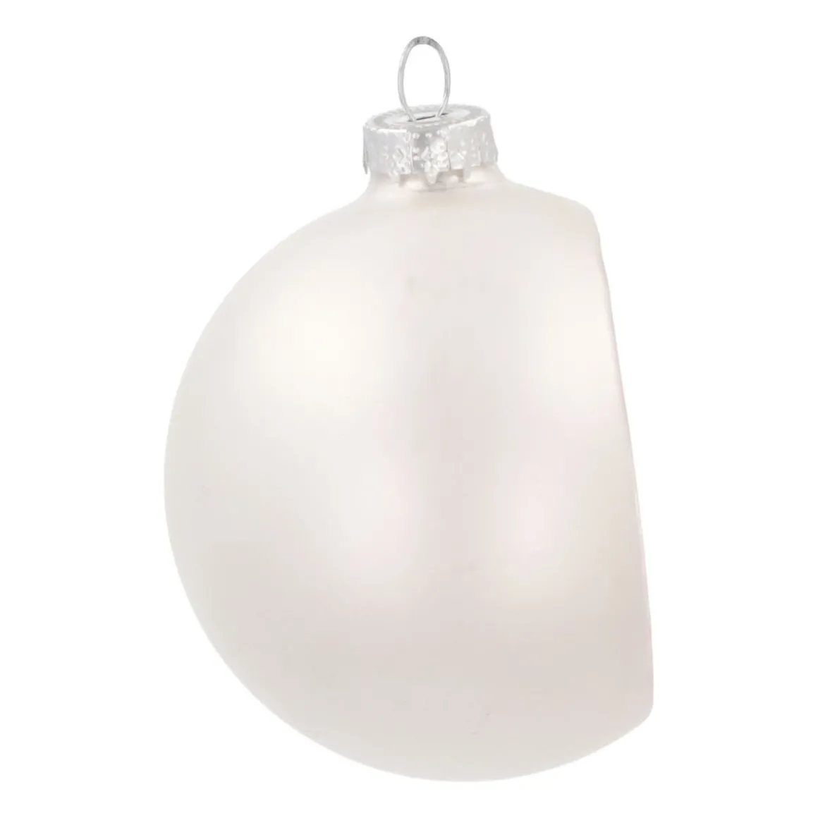 Luxury Bauble With Reflector | Glass | Silver | 8cm