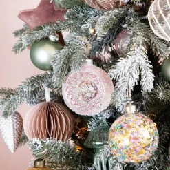 Luxury Bauble With Reflector | Glass | Silver | 8cm