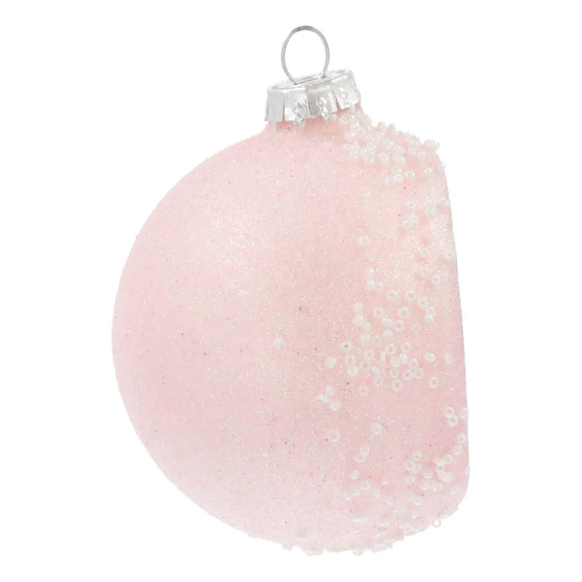 Luxury Bauble With Reflector | Glass | Pink | 8cm
