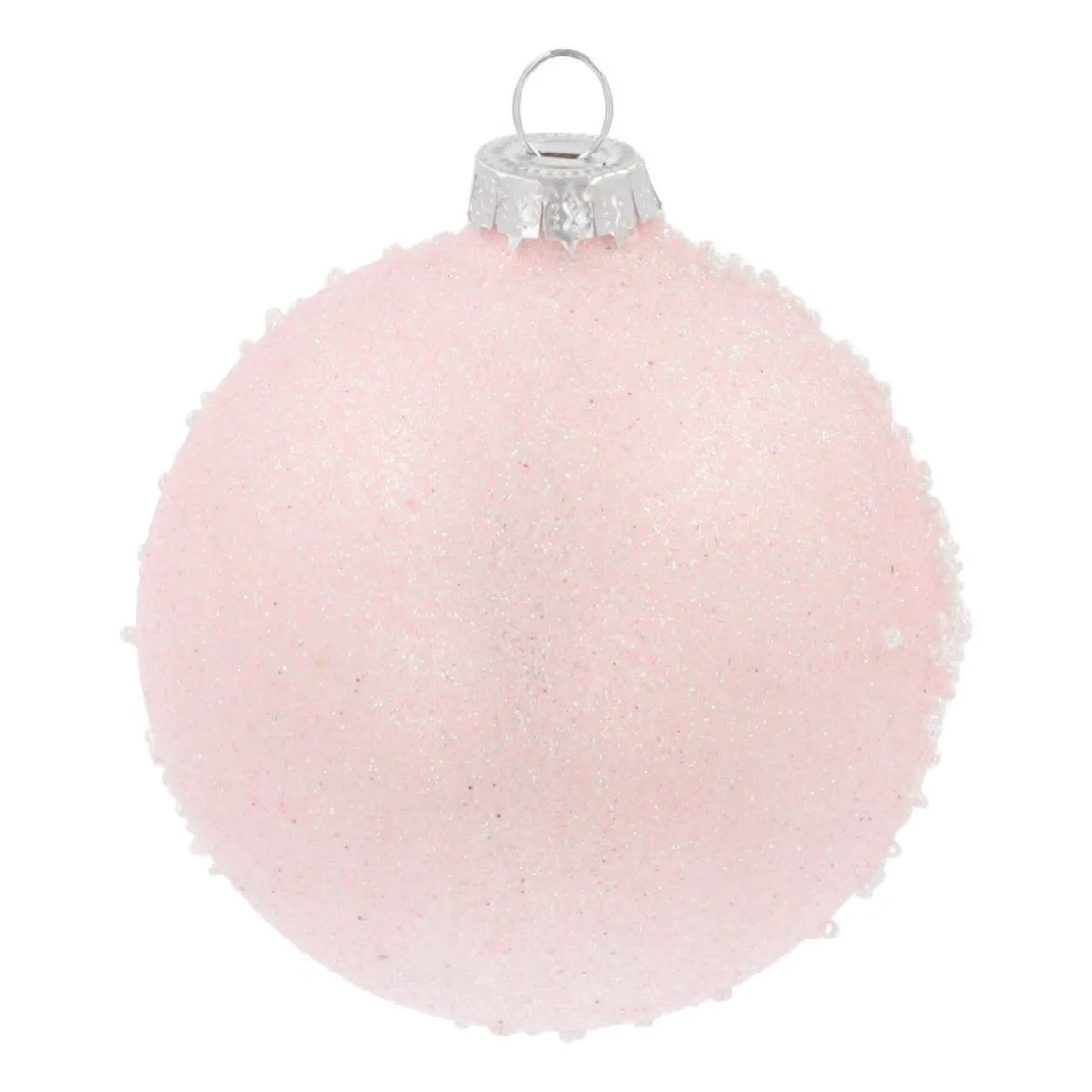 Luxury Bauble With Reflector | Glass | Pink | 8cm